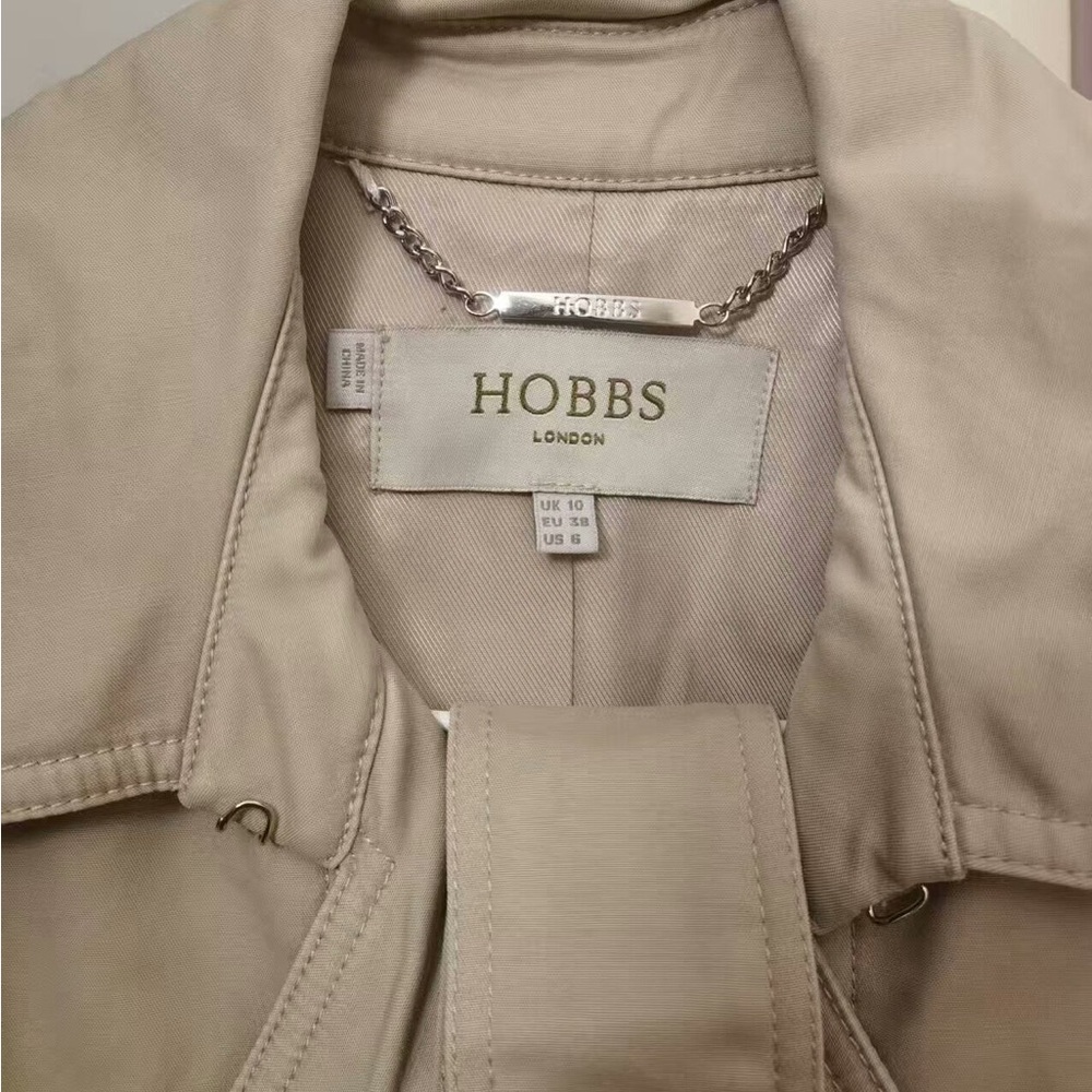 Hobbs London classic Beige Tan Double Breasted Button Trench Coat Classic - Picture 13 of 13